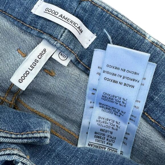 Good American Jeans Good Legs Crop Ankle Jeans Scandi Blue268 Light Wash - Picture 8 of 9